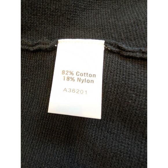 Appleseed’s Black Contrast Trim Cardigan L Button Front Cotton Nylon Sweater - Picture 6 of 8